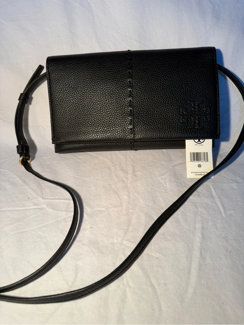 Tory Burch Crossbody Black Pebbled Leather McGraw Bag